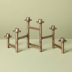 6ct Taper Adjustable Brass Candelabra - Hearth & Hand™ with Magnolia - 1 of 3