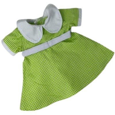 Doll Clothes Superstore Green Check Dress Fits 15-16 Inch Baby Dolls