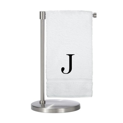 BC BARE COTTON Monogrammed Bath Towel, Personalized Gift, Set of 2 - White - Black Block