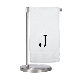 BC BARE COTTON Monogrammed Bath Towel, Personalized Gift, Set of 2 - White - Black Block - 1 of 1