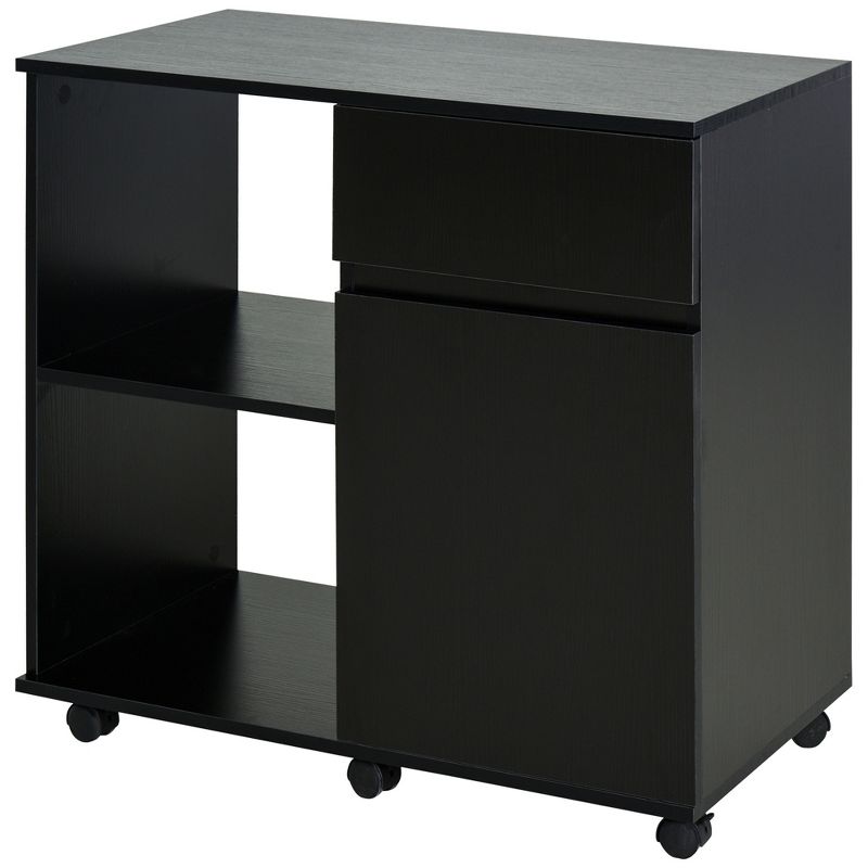 HOMCOM Filing Cabinet/Printer Stand with Open Storage Shelves, for Home or Office Use, Including an Easy Drawer, 4 of 9