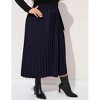 BLUEMING Womens Plus Size Pleated Skirts Floral High Rise Elastic Waist Swing Flar Maxi Skirt - 2 of 4