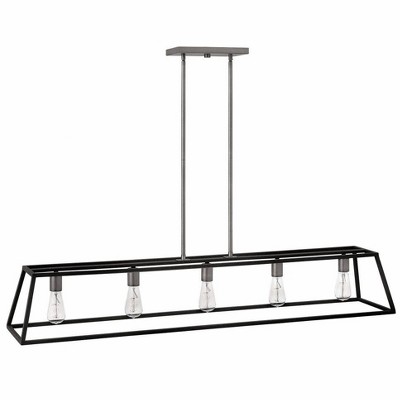 Aged Zinc 5-Light Industrial Cage Chandelier with Vintage Charm