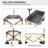 Collapsible Folding Wagon, Heavy Duty Utility Garden Cart With Adjustable Handle, All-Terrain Beach Wheels, 2 Water Bottle Bags Beach Wagon - 3 of 4