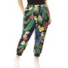 Agnes Orinda Women's Plus Size Adjustable Elastic Waist Tropical Pockets Harem Jogger Pants - 3 of 4