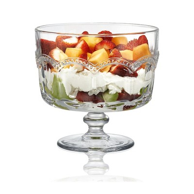Artland Glass Pearl Ridge Trifle Bowl, 88 oz, Glass