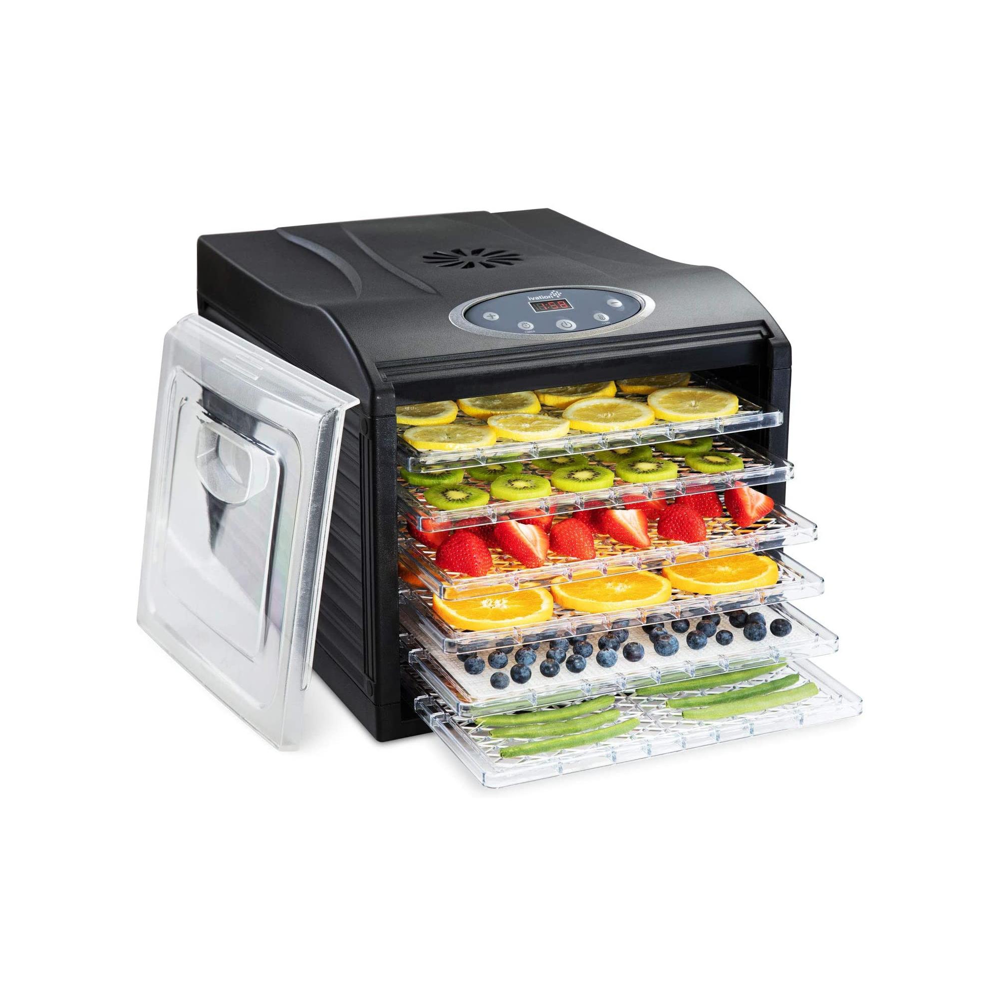 Ivation 6-Tray Countertop Digital 480W Food Dehydrator W/Preset Temp Settings & Auto Shutoff Timer