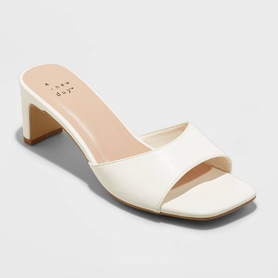 white slip on heel