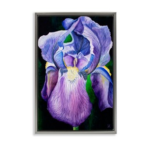 Stupell Industries Purple Iris Petals Floating Frame Canvas Art - 1 of 4