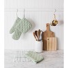 Design Imports  Terry Solid Potholder Set 3 Piece Mint 7X7" - 4 of 4