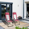 Resenkos Folding Patio Dining Chairs Set Of 2 - Black Outdoor Deck Chairs With Adjustable Sling Backs, Versatile Camping Chairs, Black - 3 of 4