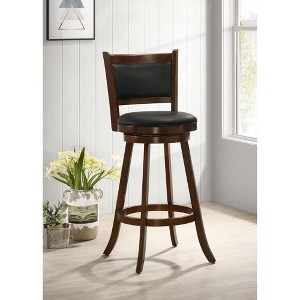 Transitional Swivel Bar Stools with Cushioned Seat and Sturdy Angled Legs (Set of 2) - 1 of 4