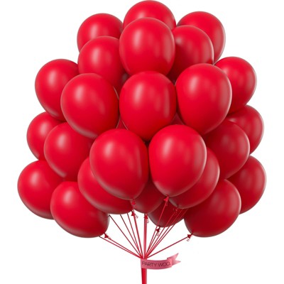 PartyWoo Balloons Red Matte 12 Inch 50 pcs