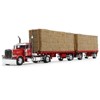 Peterbilt 389 Day Cab with Utility Dual 28.5' Flatbed with Hay Viper Red with Graphics 1/64 Diecast Model by DCP/First Gear - 2 of 3