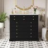 Vynxaria 36'' Bathroom Vanity with ceramic sink, solid wood frame, freestanding design, 2 drawers, and soft-closing doors in sleek black - 2 of 4