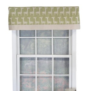 RLF Home Girafee Banded 100% Cotton with Fully Lined 3" Rod Pocket Valnance for Windows 50" x 15" Fern - 1 of 4