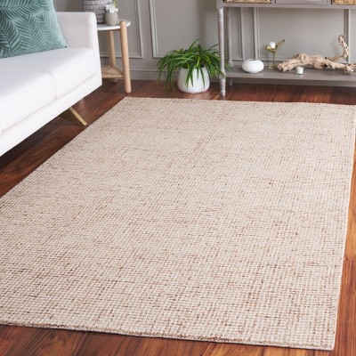 Rust and Ivory Hand-Tufted Wool Blend 4' x 6' Rug