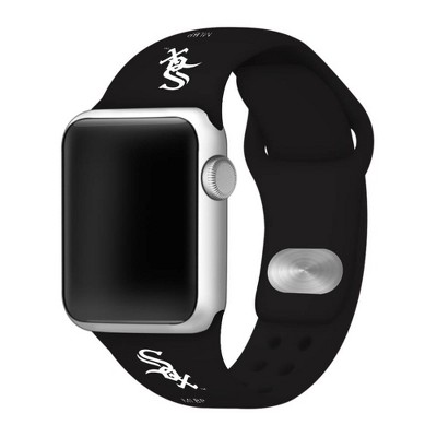 MLB Chicago White Sox Apple Watch Compatible Silicone Band 42mm - Black