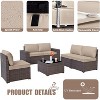 ALAULM 9 Pieces Patio Furniture Set, Rattan Wicker Sofa Set, Outdoor Conversation Sets w/Swivel Rocking Chairs Sectional Sofa - 4 of 4