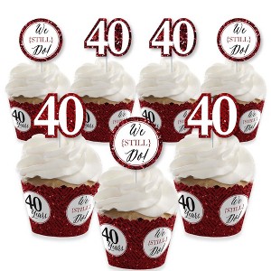 Big Dot of Happiness We Still Do - 40th Wedding Anniversary - Cupcake Decoration - Anniversary Party Cupcake Wrappers and Treat Picks Kit - Set of 24 - 1 of 4