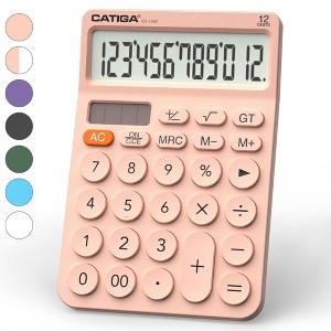 CATIGA 12 Digit Desktop Calculator with Large LCD Display, Round Design Big Button, for Office, Home, School, SD-1292 - 1 of 4