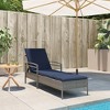 vidaXL Gray Poly Rattan Sun Lounger-Outdoor Chaise with Cushion, Adjustable Backrest, Washable Cover-24.8x78.7x24.4 inches Patio Daybed - 3 of 4