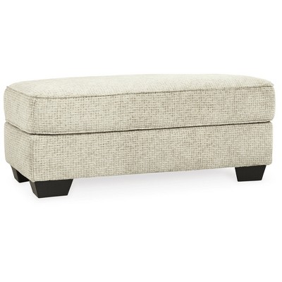 Signature Design by Ashley Monaghan Chenille Upholstered Ottoman, Sandstone Beige