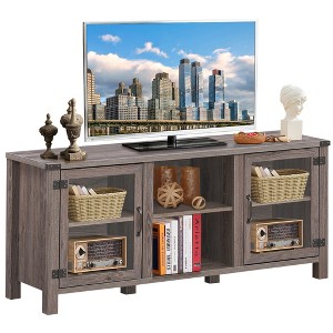 Costway TV Stand Entertainment Center for TV's up to 65'' w/ Storage Cabinets Deep Taupe - 1 of 4