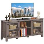 Costway TV Stand Entertainment Center for TV's up to 65'' w/ Storage Cabinets Deep Taupe