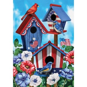 Briarwood Lane American Birdhouses Summer Garden Flag Patriotic Red White and Blue 18" x 12.5" - 1 of 4