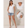 INSPIRE CHIC Women's Lace Summer Dressy Short Sleeve Casual Blouse - 2 of 4