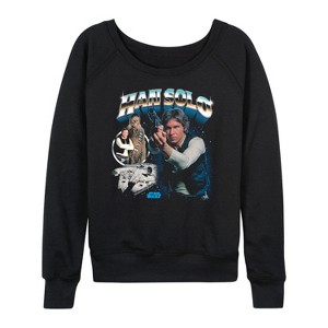 Women's - Star Wars - Han Solo Collage Lightweight French Terry Wide Neck Long Sleeve Shirt - 1 of 4