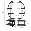 Black 6-Tier 69.2'' Tall Half Moon Plant Stand With Drawers, Metal Indoor Plant Shelf Rack For Multiple Plants, Sturdy Tiered Circle Display Holder - 2 of 4