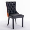 DOMETOUR 2 Pcs High-end Tufted Modern Upholstered Dining Chair PU and Velvet with Wood Legs Nailhead Trim - 2 of 4