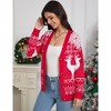 Coolmee Ugly Christmas Cardigan Sweaters for Women V Neck Button Down Sweaters Open Front Knit Cardigan Funny Sweater - 4 of 4