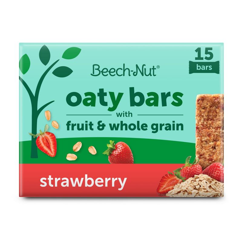 Beech-Nut Oaty Bars with Fruit and Whole Grain Strawberry Toddler Snack Bar - 11.64oz/15bars, 1 of 12