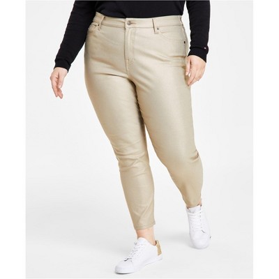 Tommy Hilfiger Womens Tribeca Foil Skinny Casual Trouser Pants