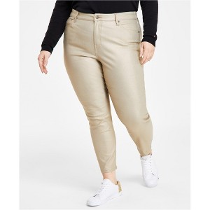 Tommy Hilfiger Womens Tribeca Foil Skinny Casual Trouser Pants - 1 of 1