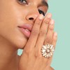 SOHI Women's Pink Marquise Flower Cocktail Ring - 3 of 3