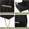 CIPACHO 2 Black Modern Bedroom Night Stands with 2 Drawers Wood & Golden Metal Legs Also for Living Room - 3 of 4