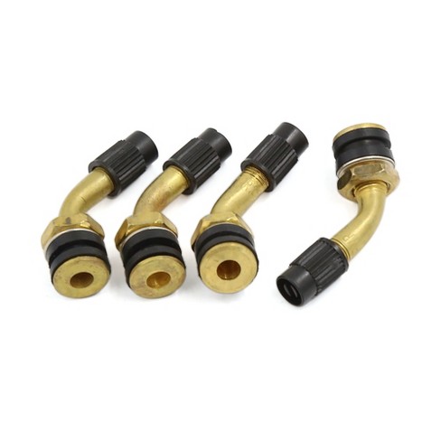 Unique Bargains Motorcycle Scooter Brass Bent Angled Tubeless Tyre Tire  Valve Stem Adapter 4pcs