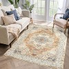 Washable Vintage Distressed Area Rug,Oriental Medallion Accent Carpet,Ultra-Soft Low Pile Non-Slip Floor Mat for Living Room Bedroom Office - 2 of 4