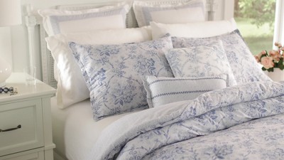 King White Cotton Reversible Floral Comforter Set