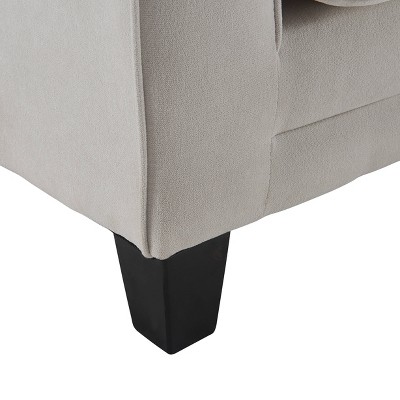 Serta Palisades 61" Cream Microfiber Loveseat with Pillow Back