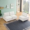 CAVINAS Home Sofa Chair Living Room, Modern and Ultra-Comfortable Straight-Row Three-Seater Off-White Flannel Sofa, 88-Inch Simple - 2 of 4