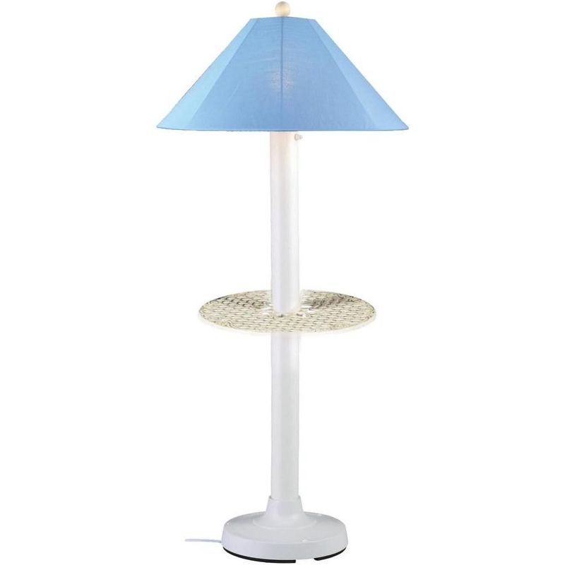 Patio Living Concepts Catalina Floor Table Lamp 39691 with 3 white  body and sky blue Sunbrella shade fabric, 1 of 2