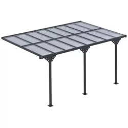 Outsunny 14.5' x 10' Outdoor Pergola Patio Gazebo Awning for Patio with Adjustable Posts & Height, UV-Fighting Panels, & Aluminum Frame