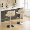 Swivel Barstools Adjusatble Seat Height, PU Upholstered Bar Stools with the whole Back Tufted, for Home Pub and Kitchen Island（Set of 2） - 4 of 4