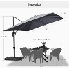 PURPLE LEAF 9' X 11.5' Patio Umbrella Outdoor Cantilever Rectangle Umbrella Aluminum Umbrella with 360-degree Rotation for Garden Pool Patio - 2 of 4