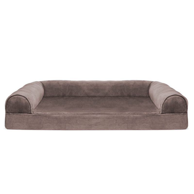 FurHaven Faux Fur & Velvet Cooling Gel Top Sofa Dog Bed, 2 of 4